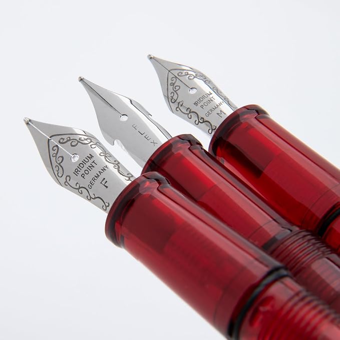 Monteverde USA Monza 3 Fountain Pen Set (Red) - Medium, Fine, Omniflex Nib - Ideal Gift for Men & Women - Perfect for Office, Business, School, Gifts, Journaling, Autographs