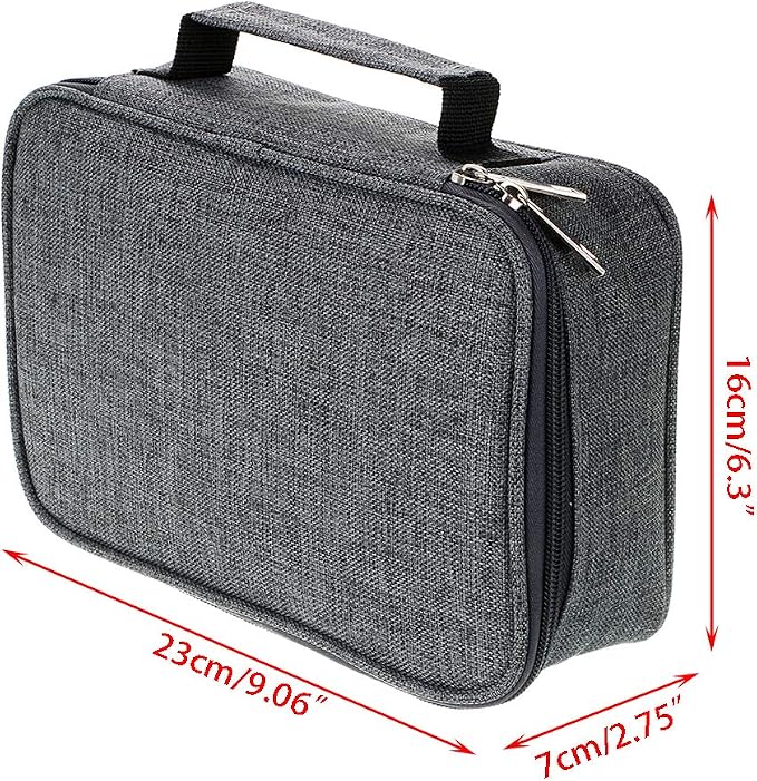 BTSKY® High Capacity Zipper Pens Pencil Case- Multi-Functional Stationery Pencil Pouch 72 Slots Colored Pencil Case Portable Pencil Bags With 2 Removable Sleeves Grey