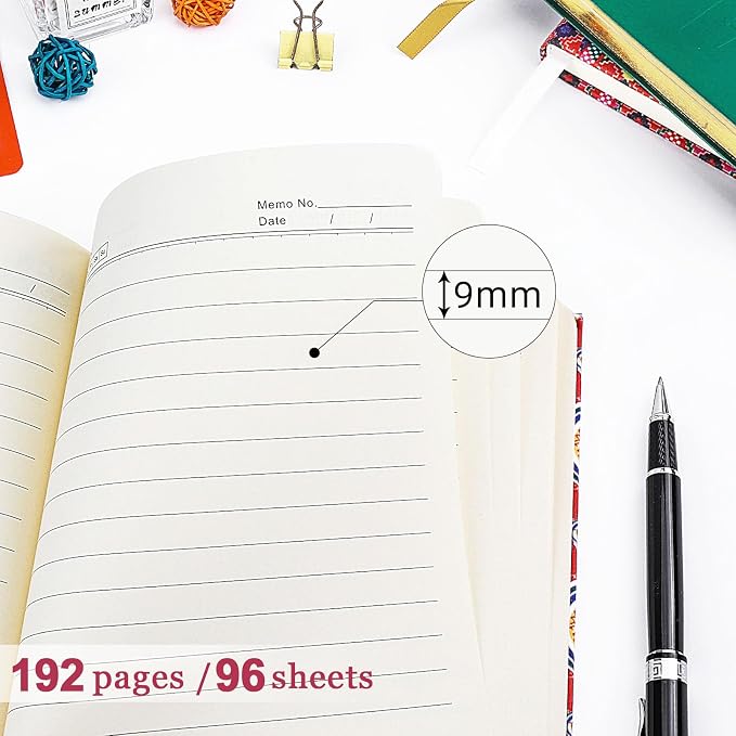 Journal Notebook, Fabric Vintage Journal Hard Cover Lined Notebook, 192 Pages A5 College Ruled Notebook for Work & Note Taking, Perfect for Office School Home Supplies （Artascope）