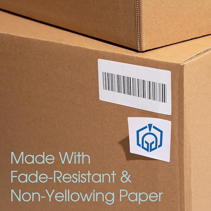 1.5" X 1" Matte White Printable Address Labels (500 Sheets, 25000 Labels) | Mailing Labels and Barcode Stickers for Laser & Inkjet Printers - Spartan Industrial Template R004