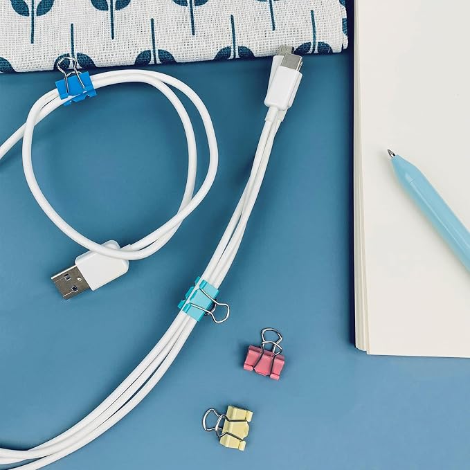 Ykimok 240-Pack Mini Binder Clips in 4 Colors (Blue, Yellow, Red, Green), 15mm/0.6-Inch Small Paper Clips for Home, School, Office and Business