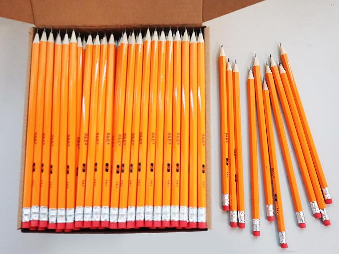S & E TEACHER'S EDITION #2 HB Pencils 200 Count, Pre-Sharpened Wood-Cased Pencils with Eraser Tops, Yellow Bulk Pencil for Classroom Teacher Supplies, Writing, Drawing & Back to School