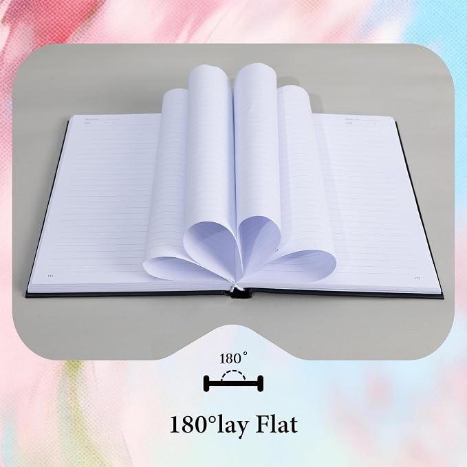 MGGAO Lined Journal Notebook for Women, A5 Vintage Journal for Writing | Hardcover, 192 Numbered Pages, 2 Ribbons, Aesthetic Design, For Writing, Note Taking, Journaling, School, Travel