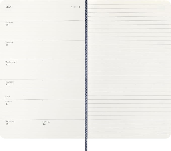 Moleskine 2026-27 18-Month Weekly Planner, Large, Sapphire Blue, Softcover | July 2026-December 2027 Large 208-page weekly planner with weekly spreads, ruled notes pages, stickers, and pocket.