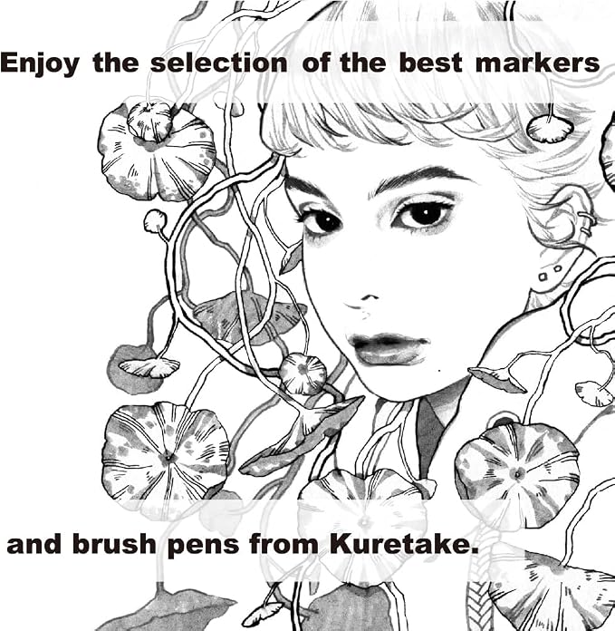 Kuretake Zig Inktober pen set, for Illustration, Manga Drawing, Lettering and Calligraphy, Professional Artist, Made in Japan (Basic No.4(4pcs.))