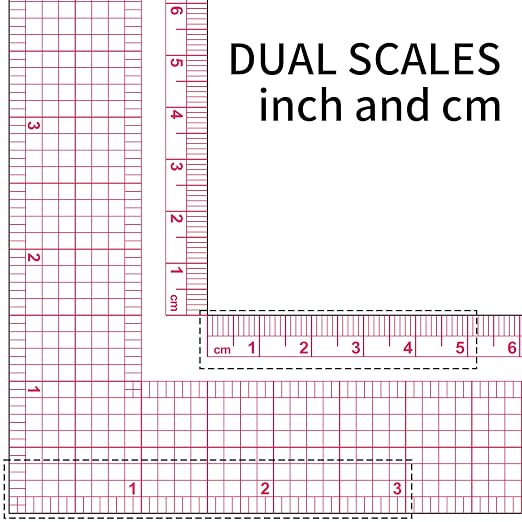 YLaziion 12" Acrylic L-Square Sewing Ruler, Right Angle Quilting Tool | 3mm non-yellowing clear acrylic, French curve, Enlarged Scale for pattern making, fashion design, tailoring, grading & crafts