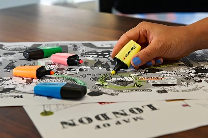 STABILO - BOSS MINI - Highlighter - Pack of 5 - Assorted colors | pack of 5 - Assorted Colours