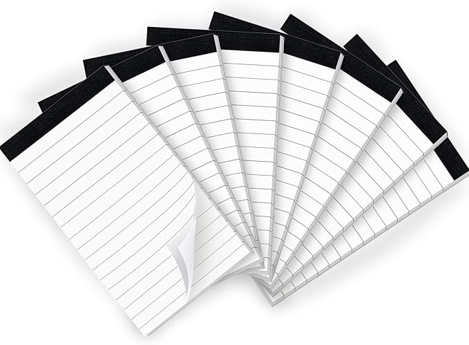 8 Pack Note Pads 3 x 5 Inch small notepads for Business Office Legal Pads | White Small Notepads College Ruled Writing Pad Mini Notepad with 30 Sheets Lined Paper in Each Notepad for Home Office School