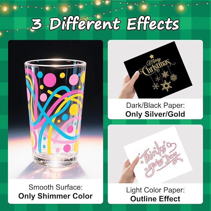 Artugn Outline Markers, 12 Sliver + 6 Gold Metallic Shimmer Glitter Pens | 18 Colors Art Craft School Drawing Supplies, Birthday Fun Kits for Kids Girls Ages 4 6 8 10 12 Year Old