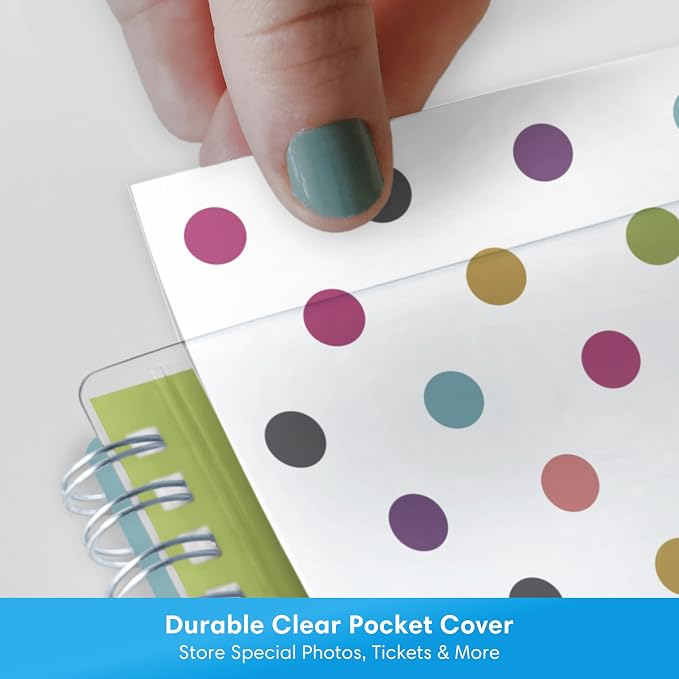 Blue Sky 2026-2027 Weekly & Monthly Academic Planner, 8.5"x11", Dots | July 2026 - June 2027, Clear Pocket Cover, Wirebound, Laminated Tabs, Storage Pocket, Academic Year, Teacher Lesson Planner