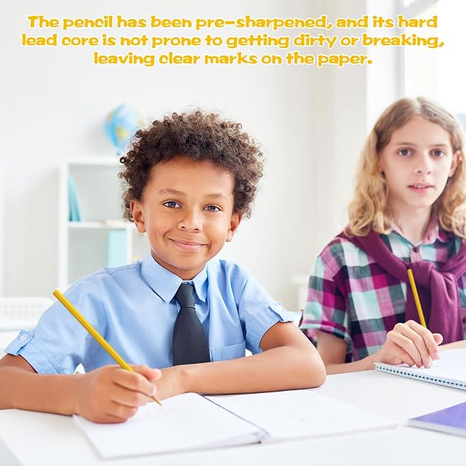 24 Pack Yellow Colored Pencils for Kids, Pre-sharpened Art Pencils Back to School Supplies Set, Drawing Sketching Pencils for Students, Teachers, Classroom