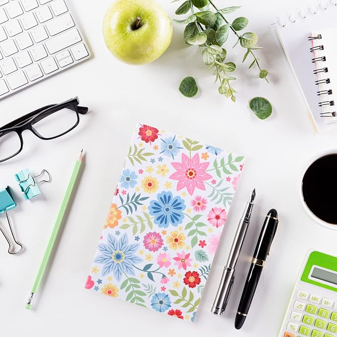 Containlol 24 Pcs Mini Floral Notepads Mini Colorful Pocket Notebooks Bulk Bible Inspirational Pocket Notepad Small Journal for Party Office Home Coworkers Travel Gift Present Supplies(Stylish)