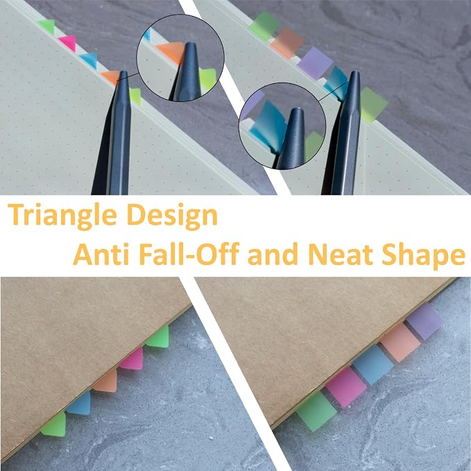 500 pcs Sticky Tabs for Books & Notebooks, Transparent Writable Page Markers, with Carry-On Dispenser, Repositionable Strong Adhesive Page Tabs for Bible and Office School Home Use