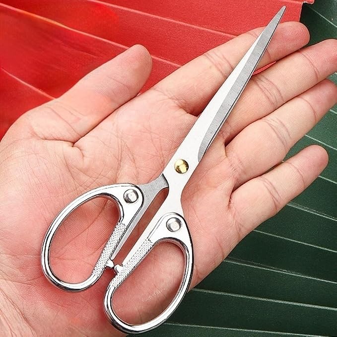 6.3-inch Small Craft Scissors, Sharp Blades Office Scissors for Desk, Stainless Steel All Purpose Scissors for Office, Home, School, DIY, Sewing, Fabric (Silver)