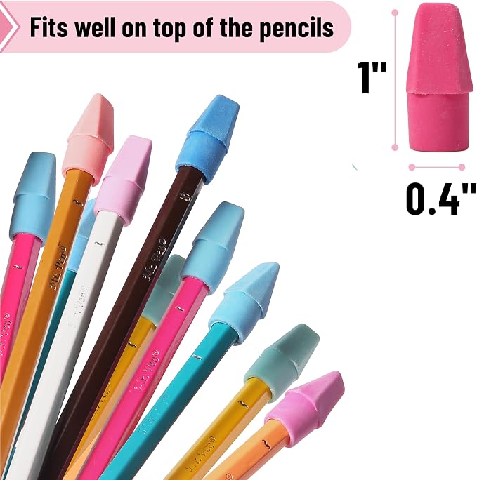 Mr. Pen- Pencil Erasers Toppers, 120 Pack, Colorful, Latex Free, No Smudge | Mr Pen Erasers for Pencils