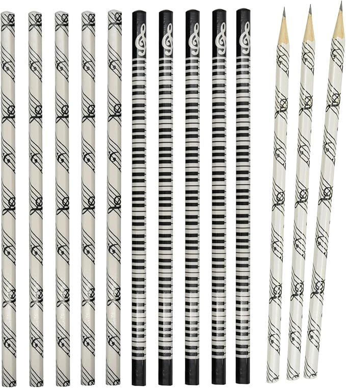 68 PCS Music Pencils with Musical Instruments Patterns - HB Wooden Pencils for School Teachers and Artists
