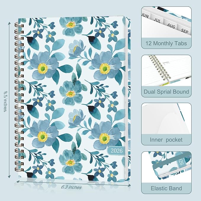 2026 Planner, Weekly and Monthly Calendar Planner Agenda, Jan 2026 - Dec 2026, Planning Academic Book, Office Desk Accessories and School Supplies - A5 (6.3'' x 8.5'')