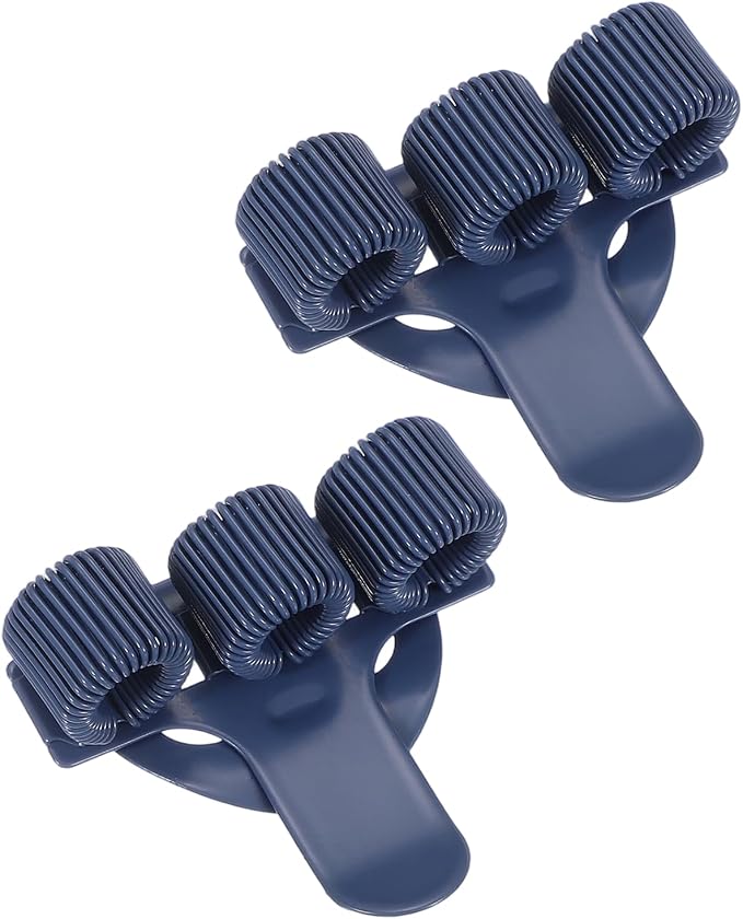PATIKIL 2Pcs Pen Clip, 3 Holes Pen Holder Clip Metal Portable Spring Loop Organizer Universal for Notebook Journal Highlighter Office Business Pocket Clipboard Whiteboard, Matte Blue
