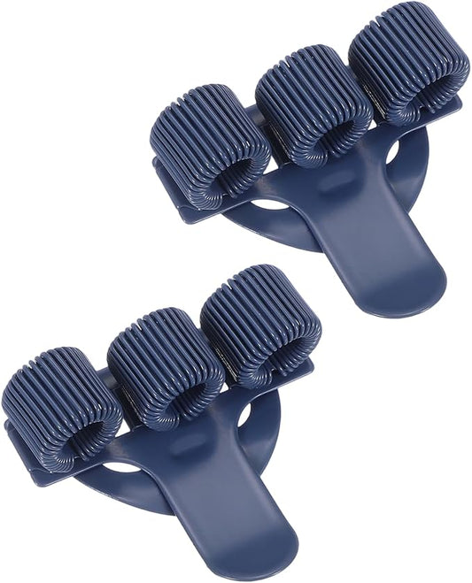 PATIKIL 2Pcs Pen Clip, 3 Holes Pen Holder Clip Metal Portable Spring Loop Organizer Universal for Notebook Journal Highlighter Office Business Pocket Clipboard Whiteboard, Matte Blue