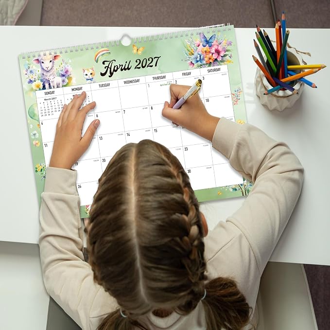 2026-2027 Wall Calendar - 18 Months Wall Calendar 2026-2027 with Thick Paper, Jul 2026 - Dec 2027, 14" x 11", Twin-Wire Binding, Home or Office Calendar for Easy Organizing