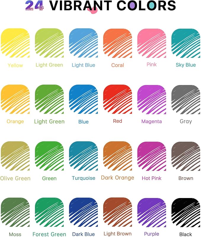 Four Candies Retractable Erasable Gel Pen, Fine Point, 0.7mm, 24 Colors | Make Mistakes Disappear, Vibrant Assorted Color Erasable Pens for Writing, Planners & Crossword Puzzles