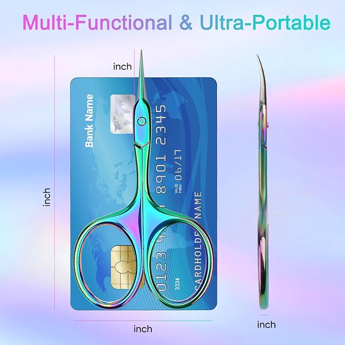 Curved Cuticle Scissors, Extra Fine Tip, Manicure Pedicure | Fine curved tip for manicure, pedicure and eyebrow trimming. For women and men. Compact grooming tool for precise nail care.