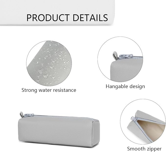 Pencil Case Lightweight and Durable Ideal Pencil Pouch for School and Office Supplies (Light Gray,Oxford)