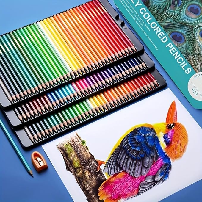 MATOTO 180-Colors Oil-Based Colored Pencils Set, Professional Artist-Grade Vibrant Soft Core For Coloring Books, Drawing, Sketching- Premium Art Supplies in Elegant Metal Tin Case, Gift for Artists