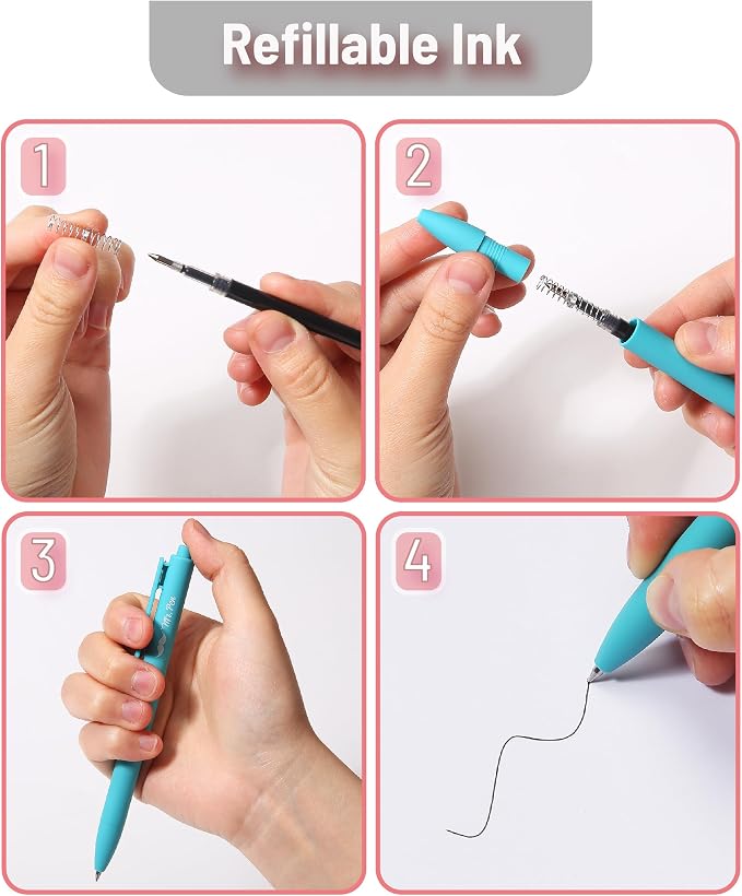 Mr. Pen- Retractable Gel Pens, 12 Pack, Black Ink, Pastel Barrels | Fine Point 0.7mm, Fast Dry, Smooth Writing, Cute Pens for Drawing, Writing Planner and School Supplies