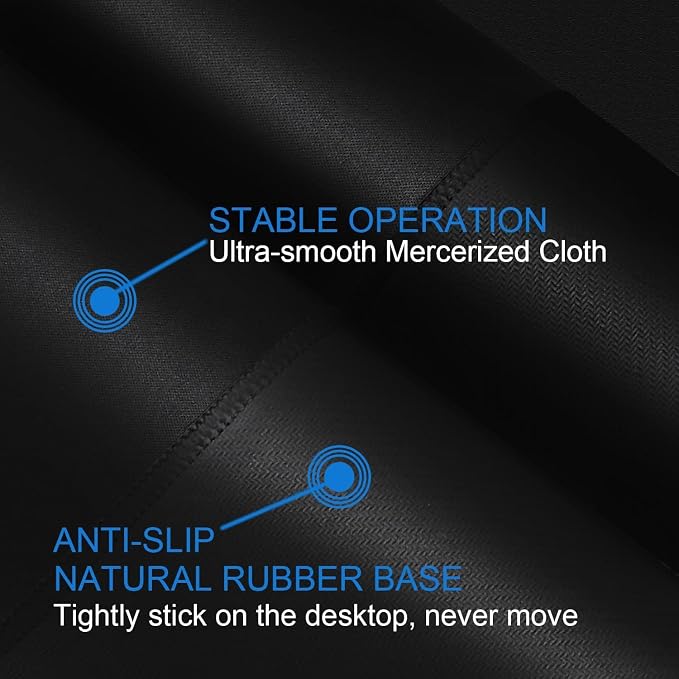 Mouse pad, Gaming Mouse pad Durable Stitched Edge, Premium-Textured Water Resist Mousepad, Non-Slip Rubber Base Mouse Pads for Computers, Laptop, Gaming, Home, Office, 11.8 x 9.9 in, Black