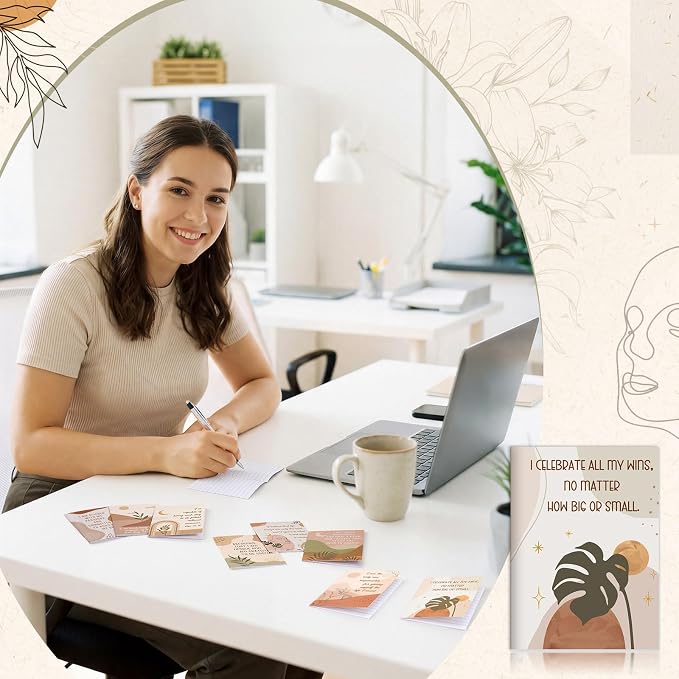Tatuo 24 Pcs Positive Affirmation Notebooks for Women Boho Inspirational Notebook Small Motivational Encouragement Notepads Daily Affirmations Journal Student Teacher Coworker Back to School Supplies