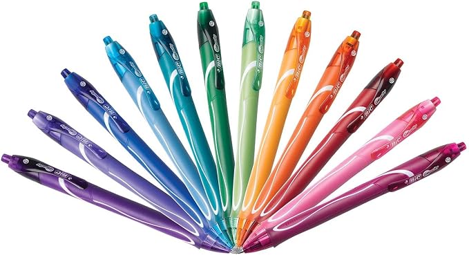 BIC Gel-Ocity Quick Dry Gel Pens, Medium Point Retractable Gel Pen (0.7mm), Assorted Colors, 12-Count- Pack of 18