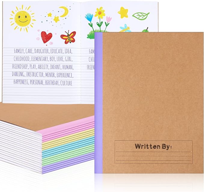 Henoyso 10 Pack Primary Composition Notebook, 9-3/4" x 7-1/2", Kids Primary Journal, K-2 Writing Notebook for Kids Student Draw Write Story Journal Half Blank Books(Macaron Color)