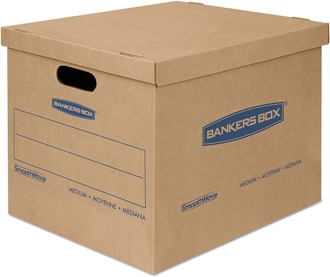Bankers Box 20-Pack Small Classic Moving Boxes with Reinforced Handles | Pack books, files, and dense items with sturdy small boxes built for easy carrying and organized moves.