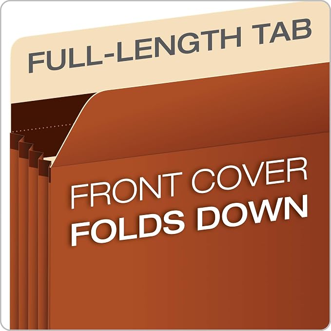 Pendaflex Expanding Accordion File Pockets, Extra Durable, Expands 3.5", Legal Size, Reinforced with Dupont Tyvek Material, 10/Box (15423), Brown