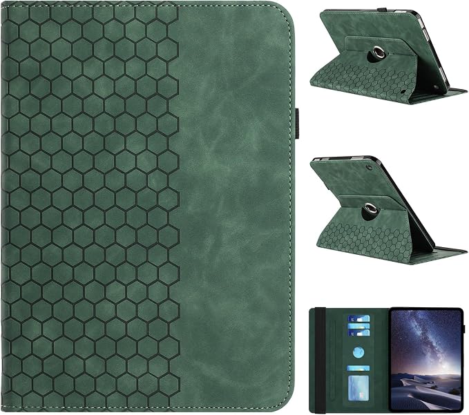 Rotating Case for Amazon Kindle Fire HD 10 Tablet & Fire 10 Plus Case,Green | (13th/11th Generation 2023/2021 Release) 360 Degree Swivel PU Leather Folio Stand Cover for 10.1" Fire HD 10 11th/13th Case