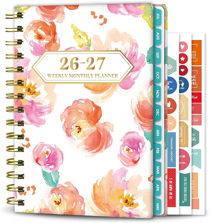 Planner 2026-2027 Weekly and Monthly Calendar Planner Jul 2026-Jun 2027 | Academic Planner with Stickers,Tabs and Pocket,Teacher Student Planning book Ideal for Office School Supplies,6.3" x 8.5"