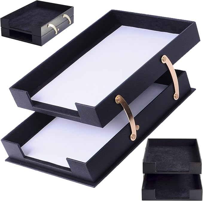 Leather Desk Organizer Set, 10-Piece Office Desk Accessories, Executive Desk Set for Professional