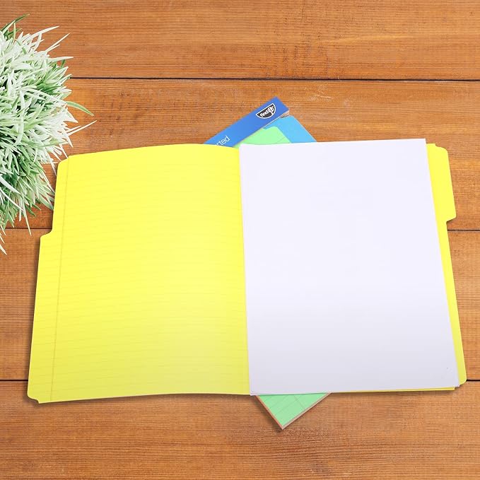 Find It File Folder Notepad - Pack of 12-9.5 x 12.5 Inch Notebook Organizer Folders for Filing, Document, and Clipboard Organization - Assorted Neon Colors | Wide-ruled clipboard-style pages, tear-out perforated sheets, great for office, home, and scho...