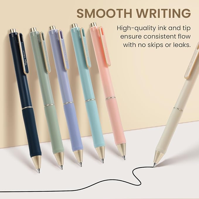 Cute Pencil Case With Supplies, 39 PCS Aesthetic Stationery Set with Pencil Pouch, 6 Black Ink Gel Pens, 12 Pastel Highlighters, 5 #2 HB Pencils, 4 Mechanical Pencils, Back to School Supplies - Beige