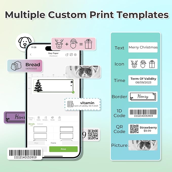 Nelko Genuine P21 Label Maker Tape, Adapted Label Print Paper, 14x40mm (0.55"x1.57"), Standard Laminated Labeling Replacement, Multipurpose of P21 Label Maker, 180 Tapes/Roll, 1 Roll, Army Green