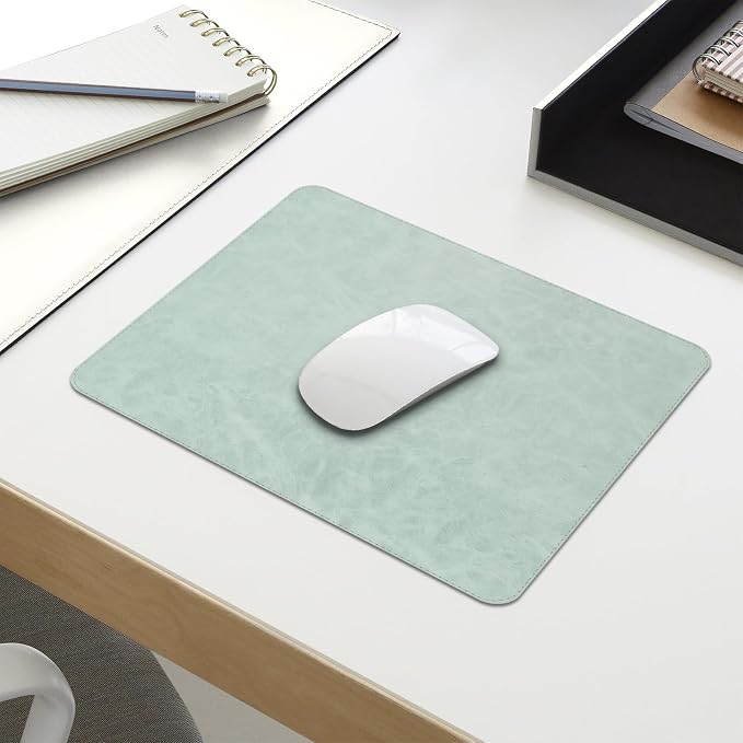 Mouse pad, Non-Slip Washable Waterproof Computer Mouse mat Thick for Laptop Wireless Mouse Home Office Travel, Portable 9.8"x 8.3" S Mint Green