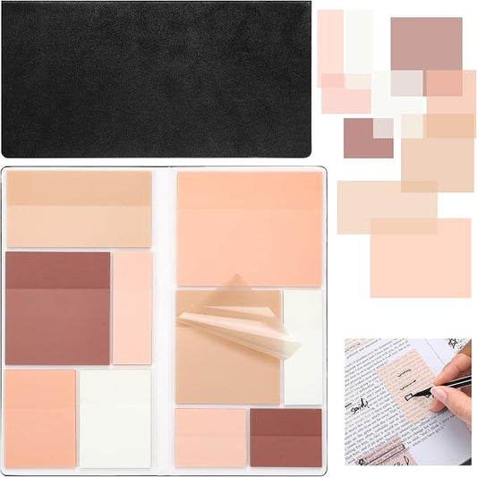 Thenshop 600 Sheets Clear Sticky Notes Transparent Sticky Notes Set Tabs Bible Study Supplies Reusable Divider Tabs for Journaling Notebook Planner Book Office Back to School Supplies