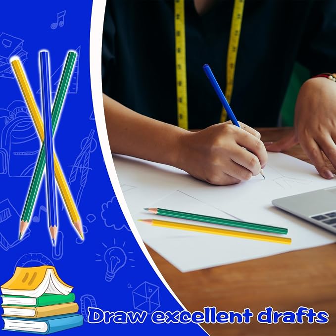36 PCS Yellow Blue Green Colored Pencils, Pre-sharpened Professional Wooden Art Pencils Set for Artists Painting | Premium Drawing Sketching Supplies (Yellow Blue Green)