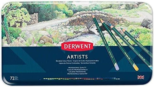Derwent Artists Colored Pencils, 4mm Core, Metal Tin, 72 Count (32097)