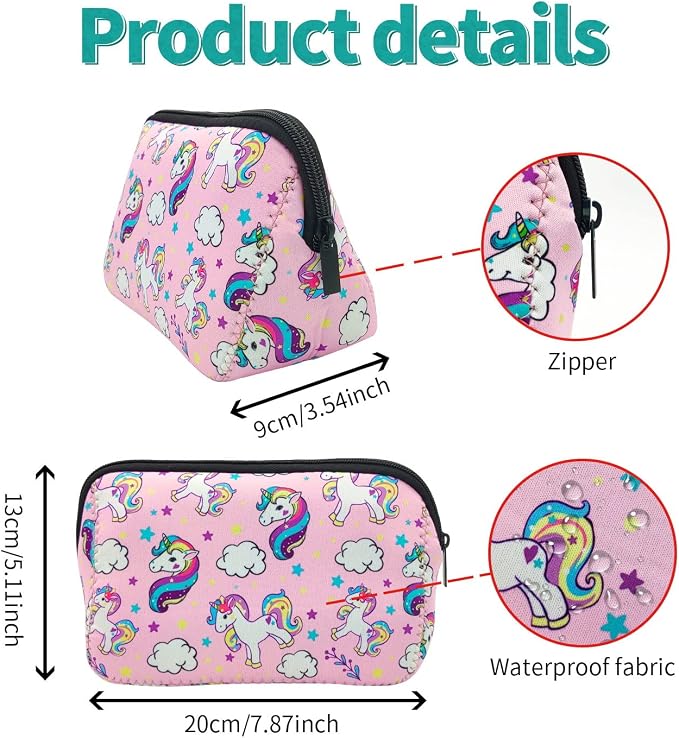 Cosmetic Bag Waterproof Neoprene Zipper Pouch Travel Portable Toiletry Makeup Bags Organizer Case for Women and Girls