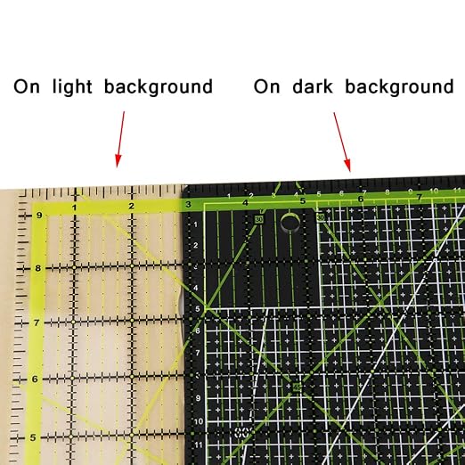 UOOU 9.5 inch Quilting Ruler, Square Quilting Rulers Fabric Cutting Ruler | Acrylic Sewing Ruler Quilters Rulers Clear Mark for Easy Precision Cutting and Crafts Quilting and Sewing