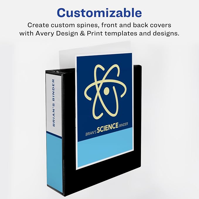 Avery Heavy-Duty View 3 Ring Binder, 4 Inch One Touch EZD Rings, 4.5 Inch Spine, 1 Red Binder (79326)