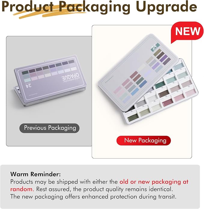 Fuumuui Watercolor Paint Set - 24 Color Opaque Semi-Solid Watercolor, Muted Gray Tones Sets Professional Adult Beginner Artist Supplies for Realistic Landscape Hobbyists Art Painting