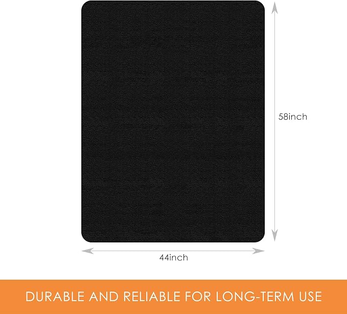 Kuyal Chair mat for Hardwood Floor 44 x 58 inches Rectangle Floor Mats Wood/Tile Protection Mat for Office & Home, Black